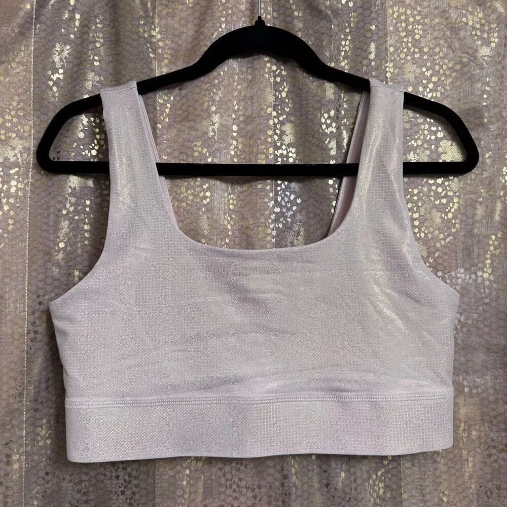 Fabletics Gold Harlyn Hologram Sparkly Shimmering Sports Bra S/M